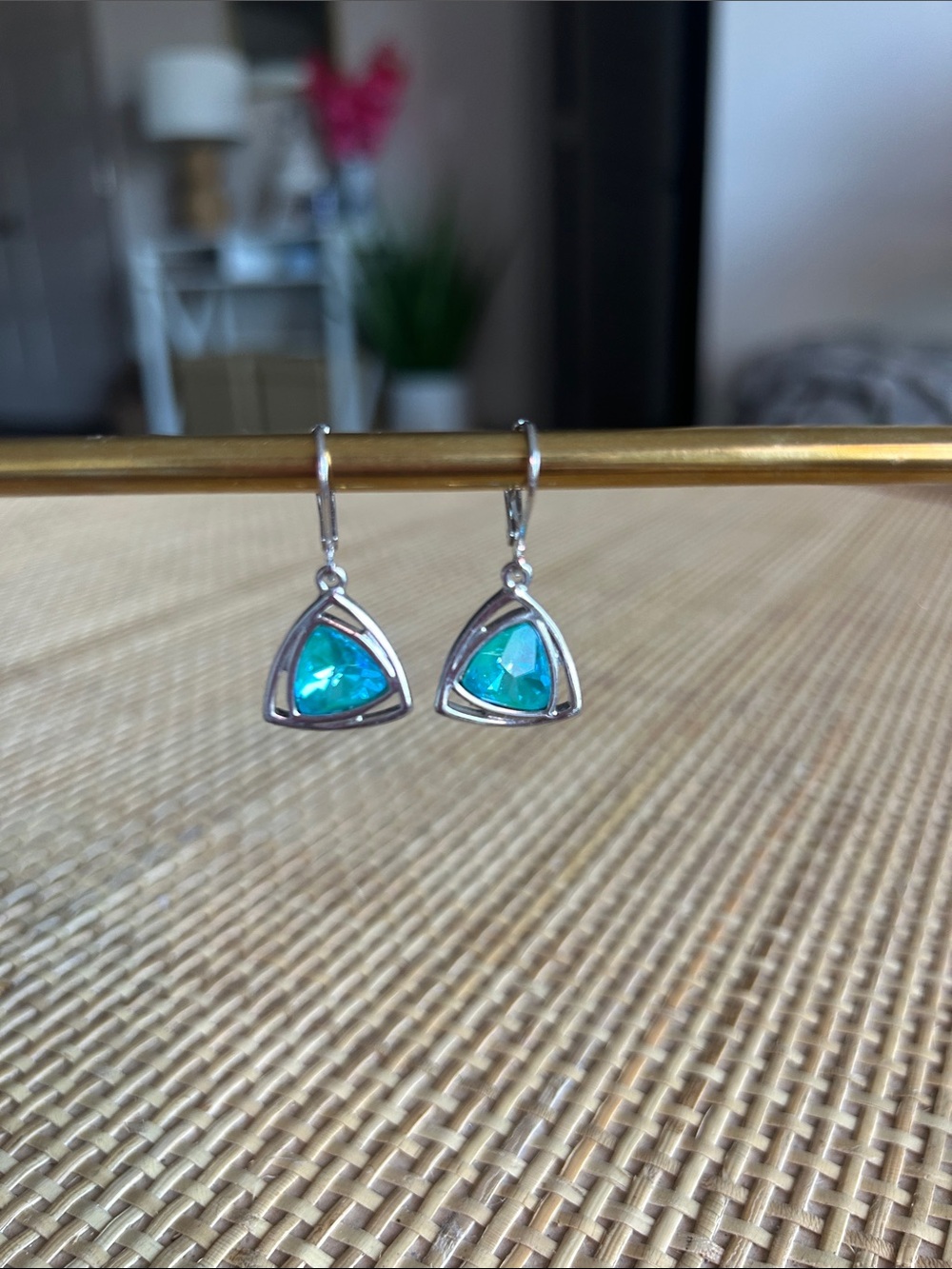 Touchstone Crystal by Swarovski Laguna Triangle Earrings
